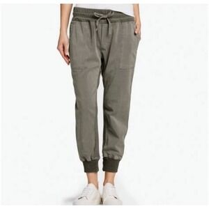 Standard James Perse Estilo Jogger Pant Olive Green Mix Fabric Four Pockets SZ 0